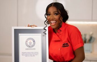 Hilda Baci displays Guinness World Records cooking record certification